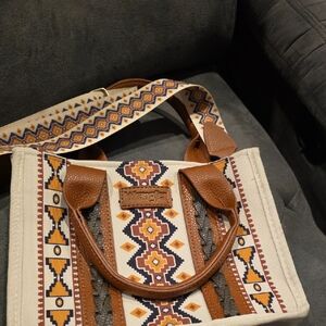 Angel Geometric Brown and Cream Tote